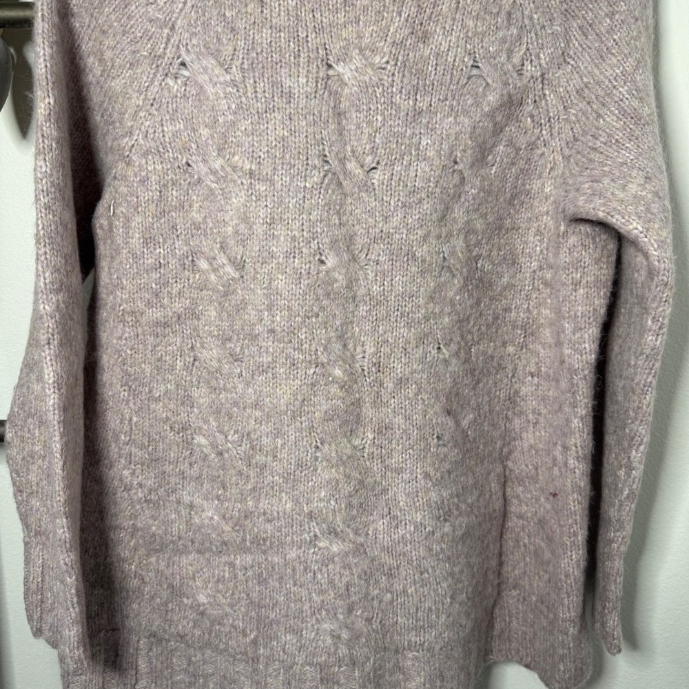 Pure Jill Womens Mauve Speckled Knit Raglan Sweater Textured Detail Size Medium - Picture 4 of 11